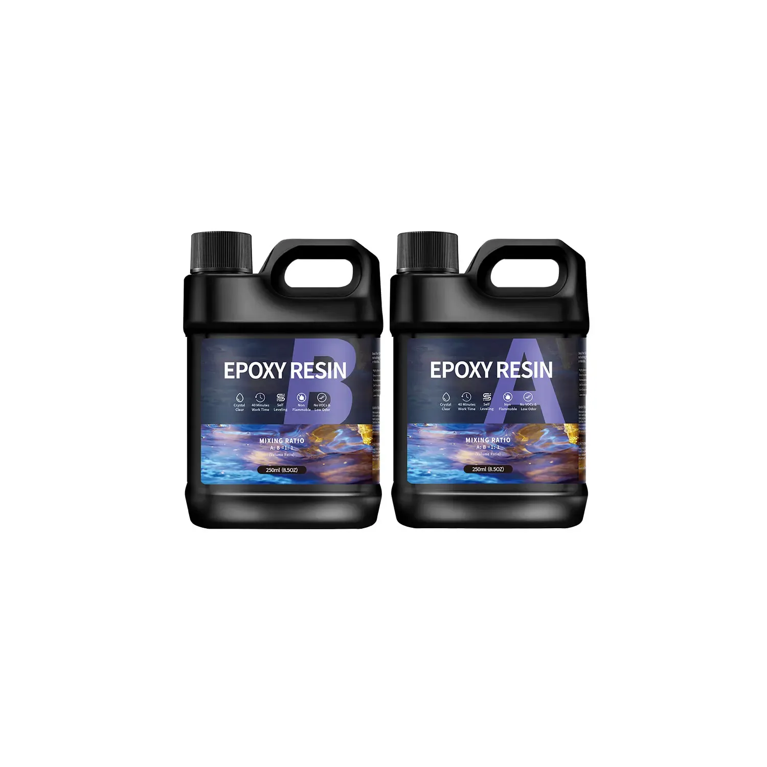 Epoxy Resin 1:1 AB High-Definition Transparent Epoxy Resin Adhesive, Color: 500ml set
