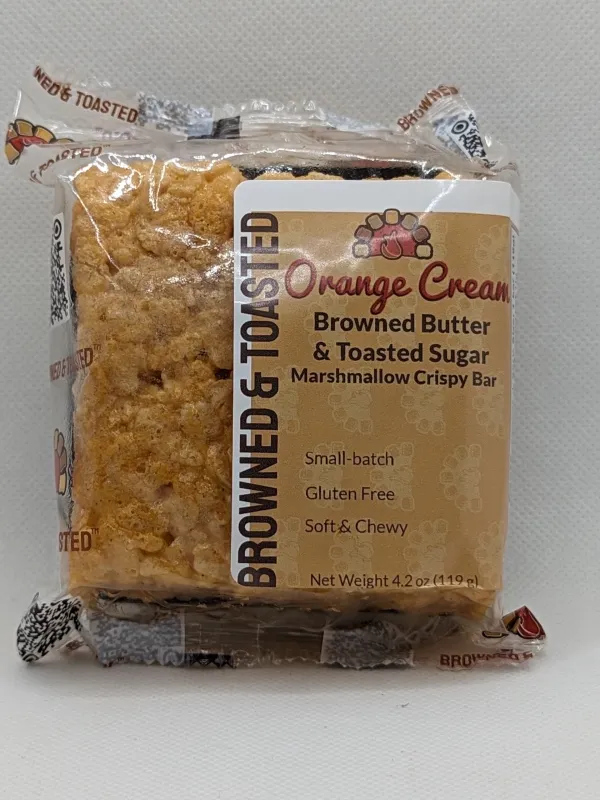 Orange Cream Marshmallow Crispy Bar