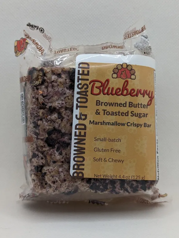 Blueberry Marshmallow Crispy Bar