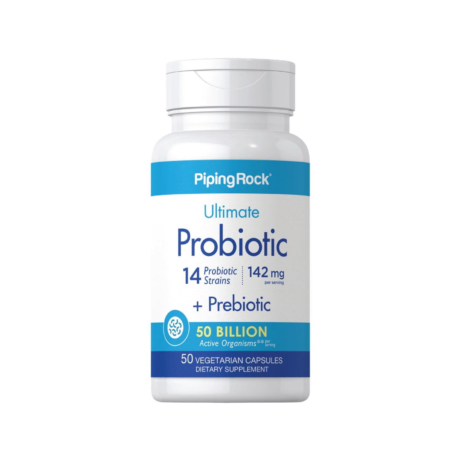 PIPINGROCK PROBIOTIC 14 STRAINS 50 BILLION ORGANISMS PLUS PREBIOTIC, 100 VEGETARIAN CAPSULES