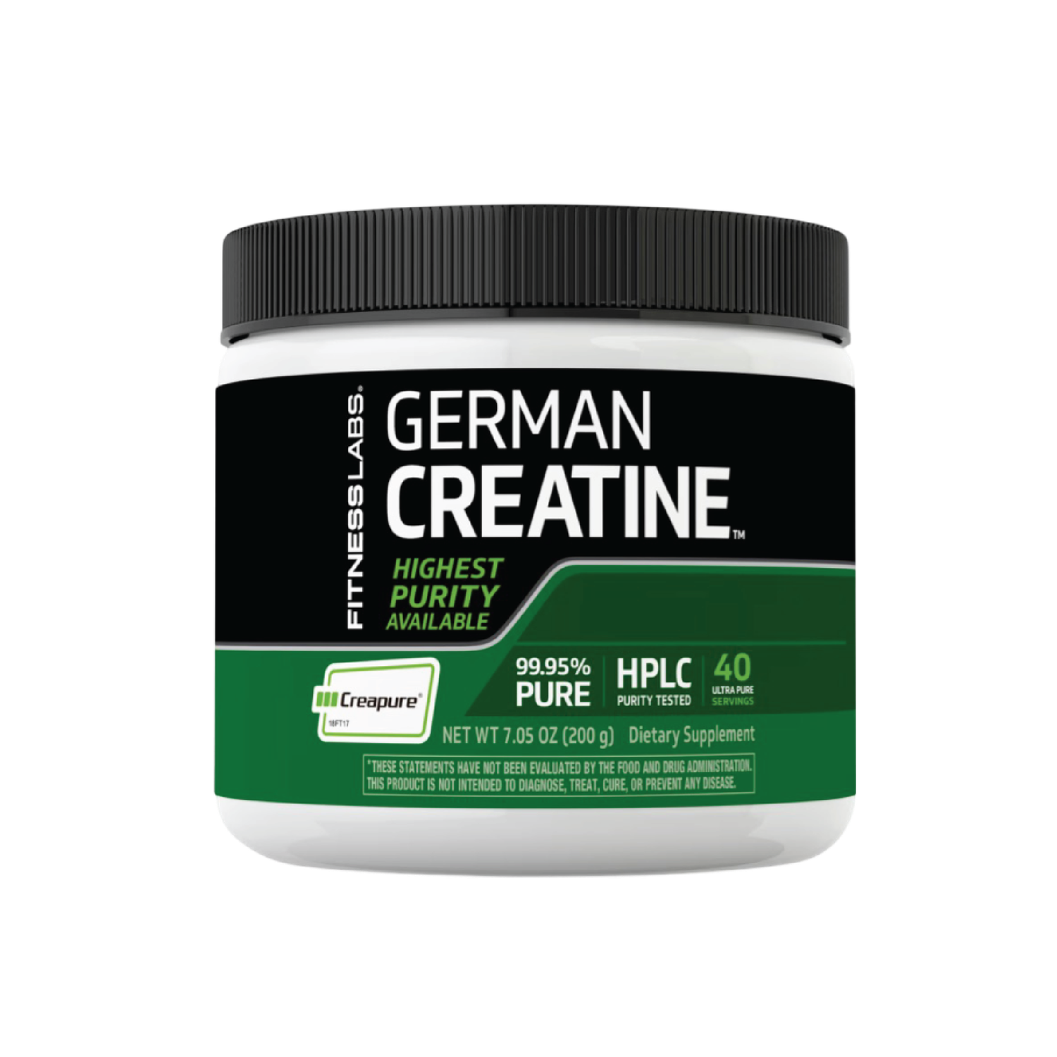 FITNESS LABS GERMAN CREATINE MONOHYDRATE (CREAPURE) 5000 MG (PER SERVING) 7.05 OZ (200 G) BOTTLE