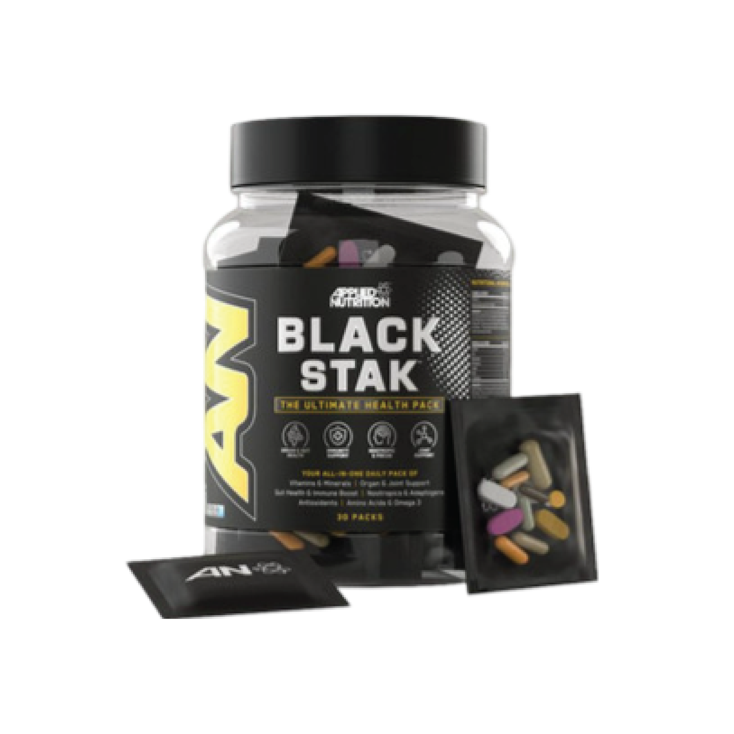 APPLIED NUTRITION BLACK STAK-THE ULTIMATE HEALTH PACK 30 PACKETS