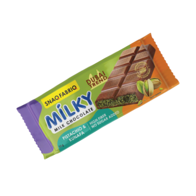 SNAQ FABRIQ MILKY MILK CHOCOLATE PISTACHIO &amp; KUNAFA 55G