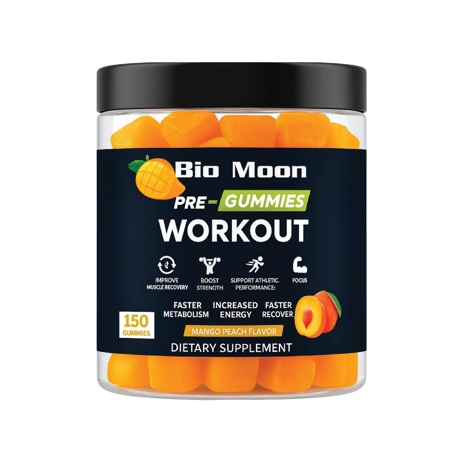 BIO MOON PRE WORKOUT GUMMIES – MANGO PEACH