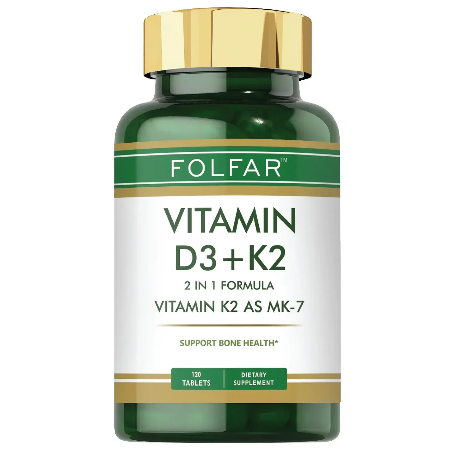 FOLFAR VITAMIN K2 + D3 AS MK-7 120 TABLETS