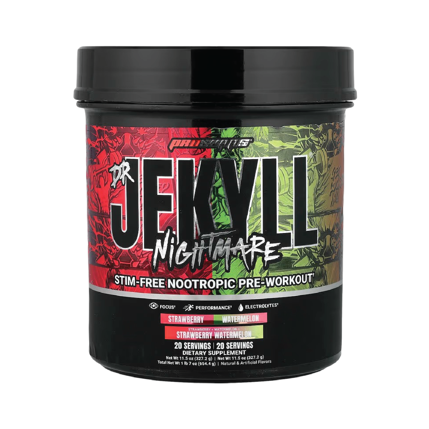 PROSUPPS JEKYLL NIGHTMARE STIM-FREE NOOTROPIC PRE0WORKOUT STRAWBERRY WATERMELON