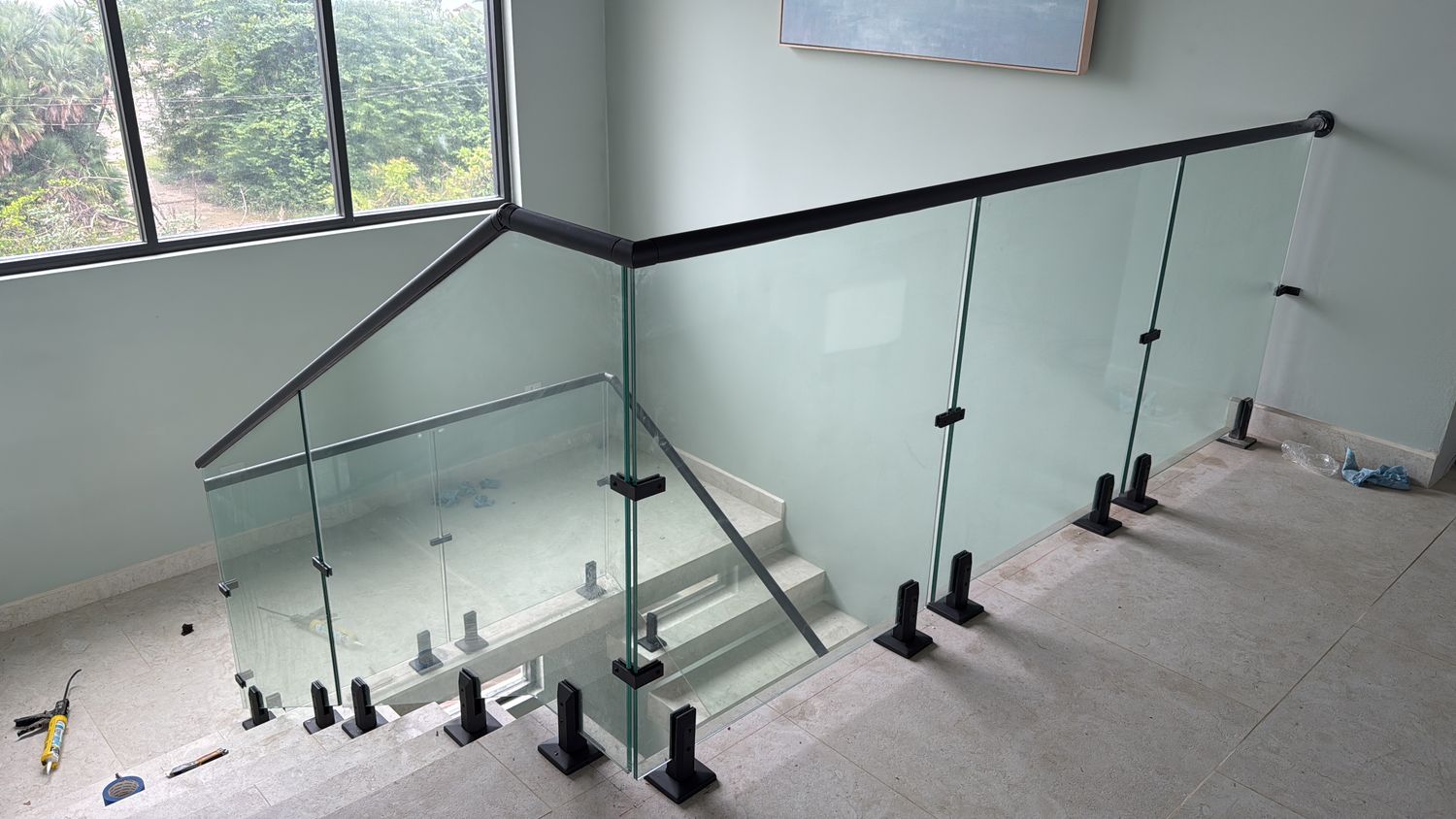 Glass Railing with 2205 Stainless Steel Spigots
