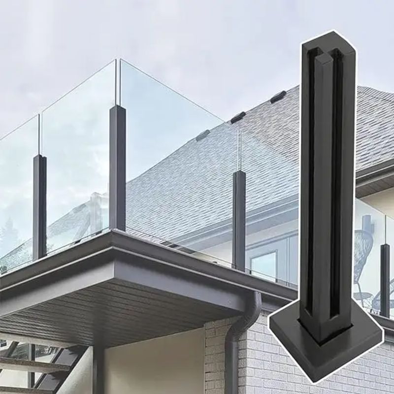 Square D Railing Glass Railings Belize - 316 Stainless Steel Square Tube Glass Railing
