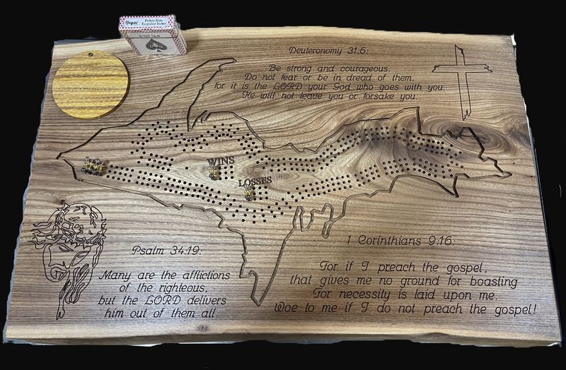 U.P. Cribbage Board with Scriptures