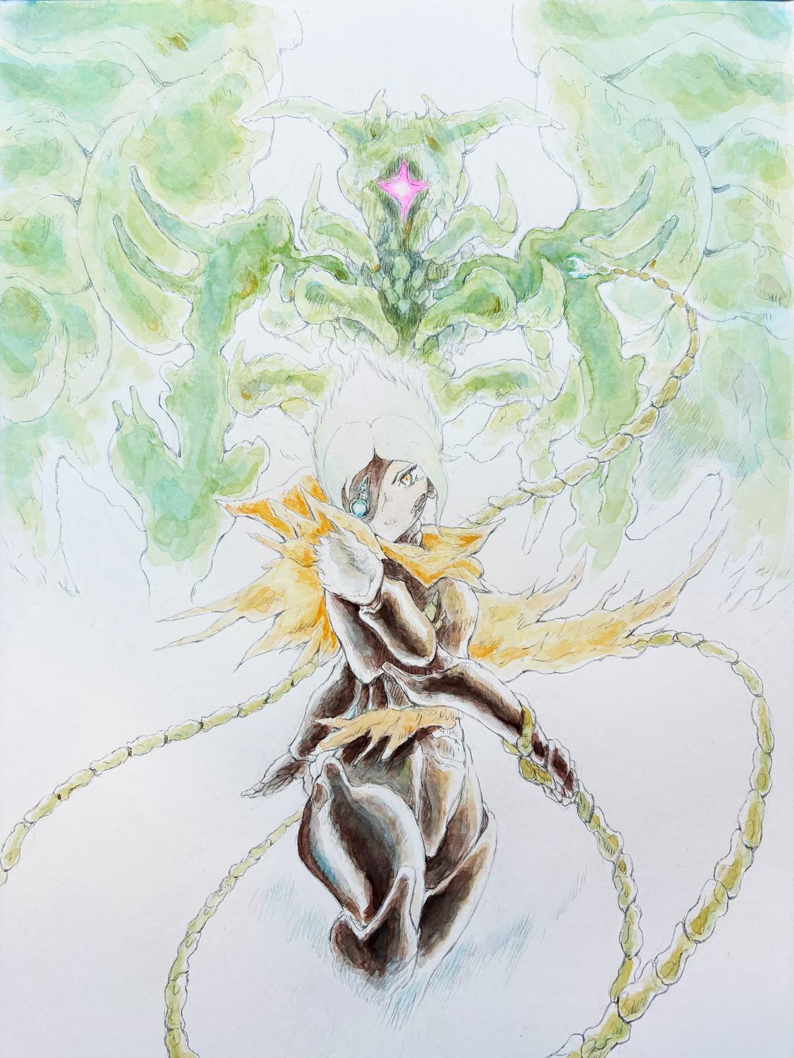 &quot;Corallia and Seraphael&quot; Watercolor 11.5&quot; x 16.5&quot;