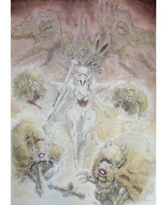 &quot;Valkyrie&quot; Watercolor 11.5&quot; x 16.5&quot;