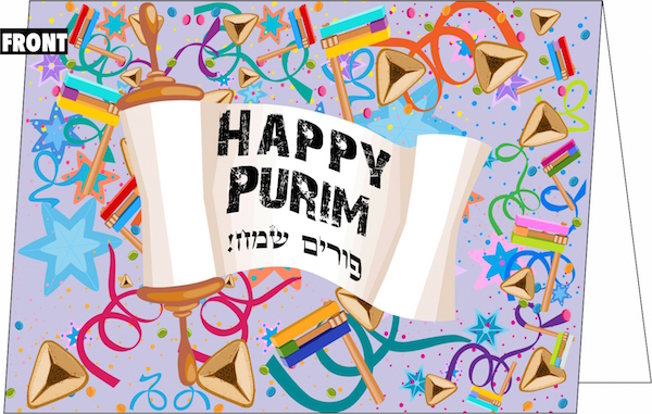Purim Greeting Cards - Celebration Style - Great Way to do Mishloach Manot and Matanot La'Evyonim