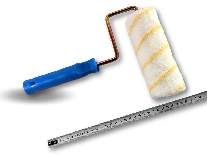 Rouleau peinture anti-goutte polyamide rayé jaune | Ø alésage 8 mm
