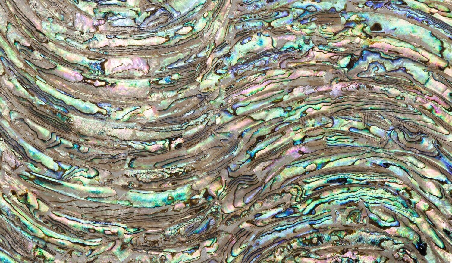 Flexible Abalone Sheet Green Brown Wave L240mm x W140mm HMF001
