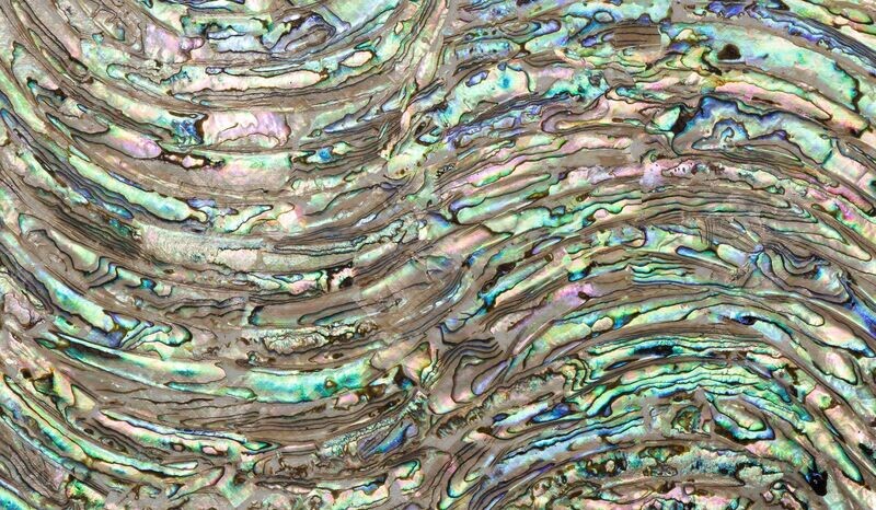 Flexible Abalone Sheet Green Brown Wave L240mm x W140mm HMF001