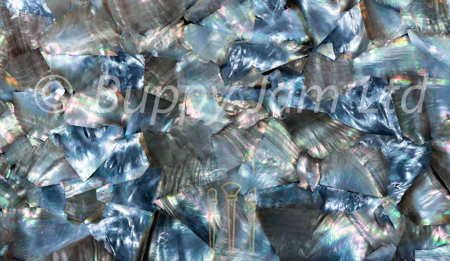 Mother of Pearl Real Shell Sheet Black Irregular - L240mm x W140mm x D0.37mm HM027