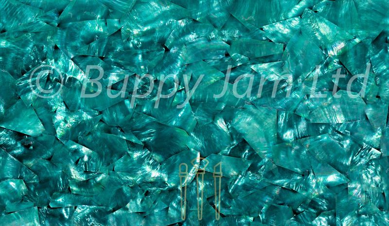 Mother of Pearl Sheet Turquoise Green Irregular L240mm x W140mm HM029 Mother of Pearl Sheet Turquoise Green Irregular L240mm x W140mm HM029