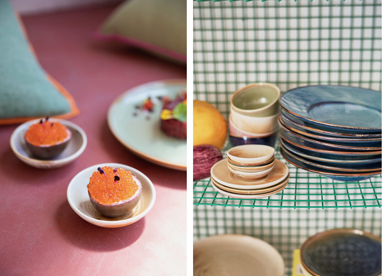 HK Living | Chef ceramics: small dish, rustic cream/brown