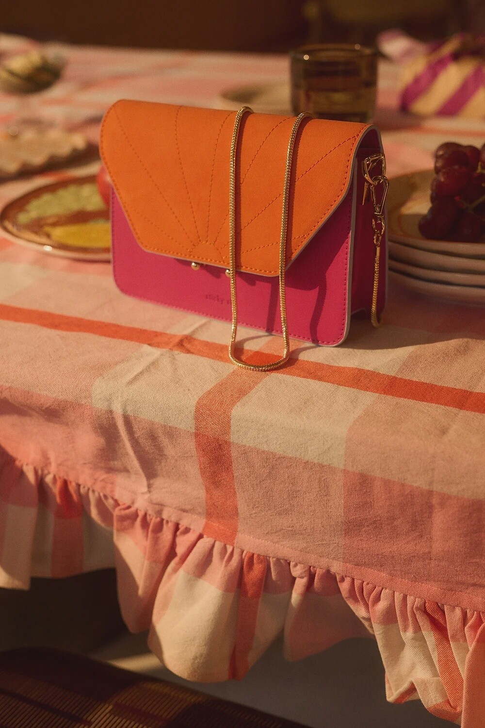 Shoulder bag il sole | purple &amp; orange