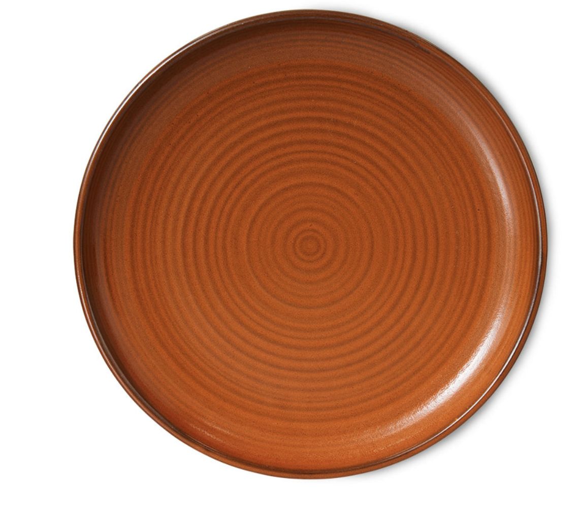 HK Living | Chef ceramics dinner plate | burned orange