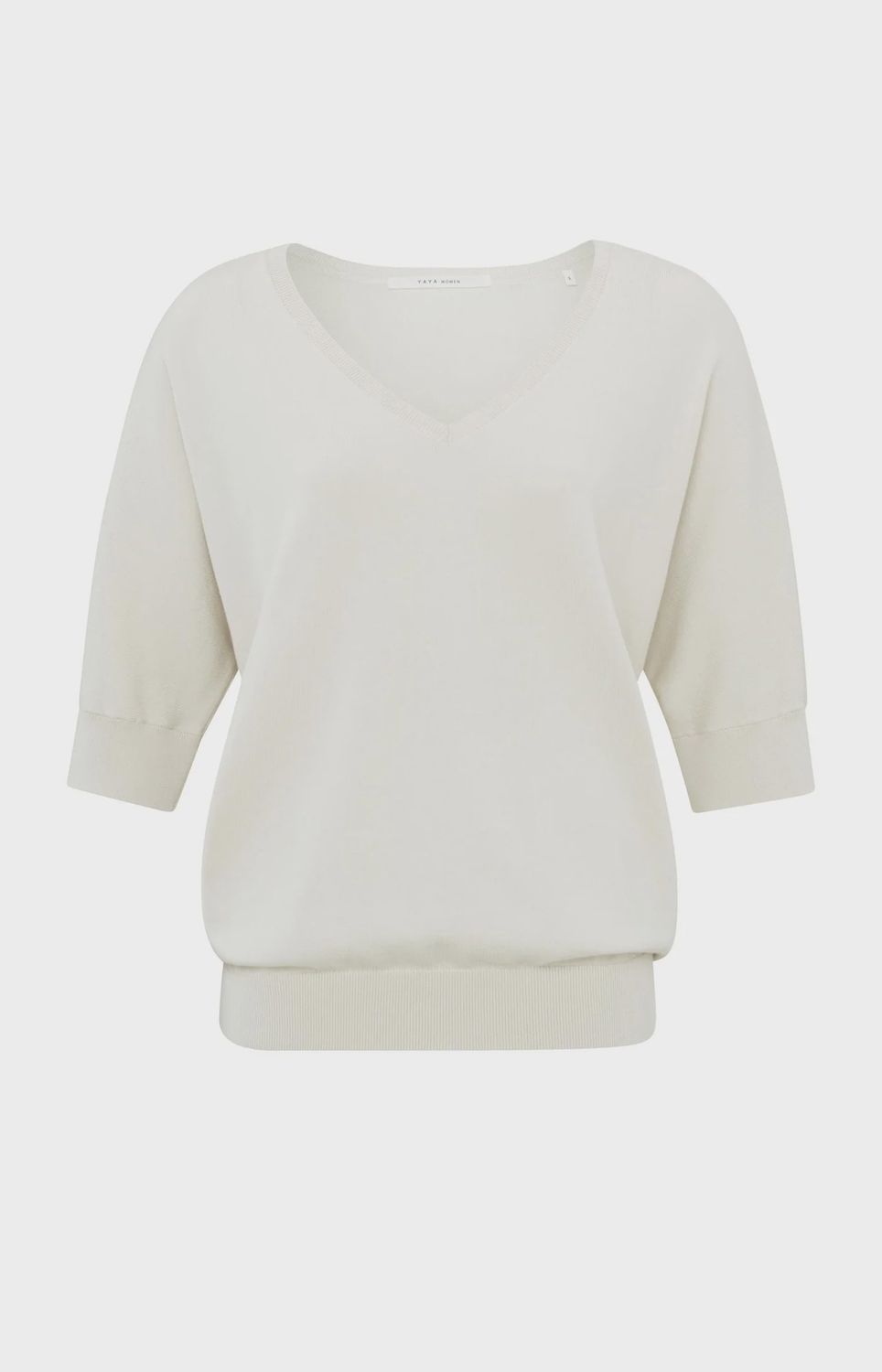 YAYA | Soft V-neck sweater | Chalk white
