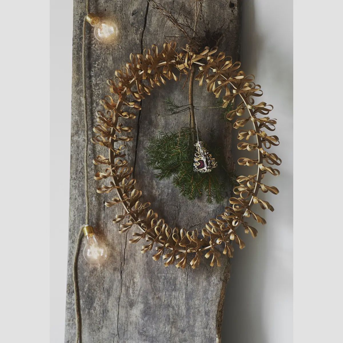 Madam Stoltz Bamboo ring naturel Medium
