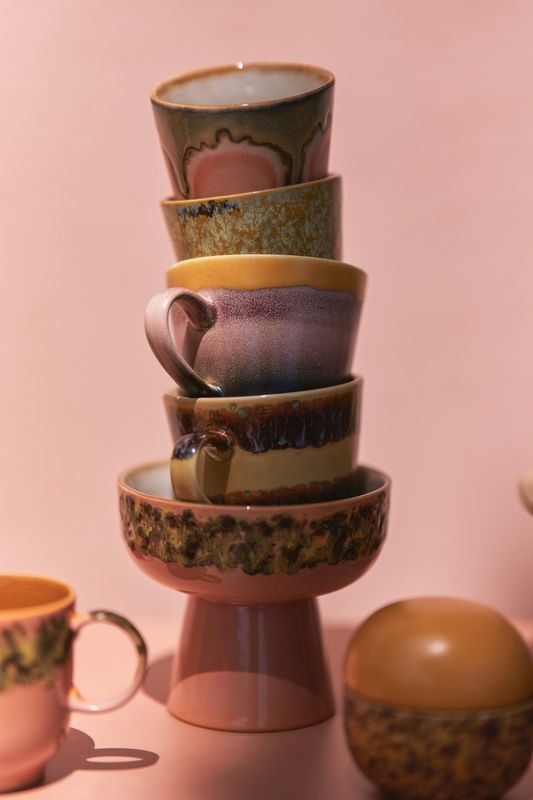 HK Living 70s ceramics: cappuccino mug cliffs