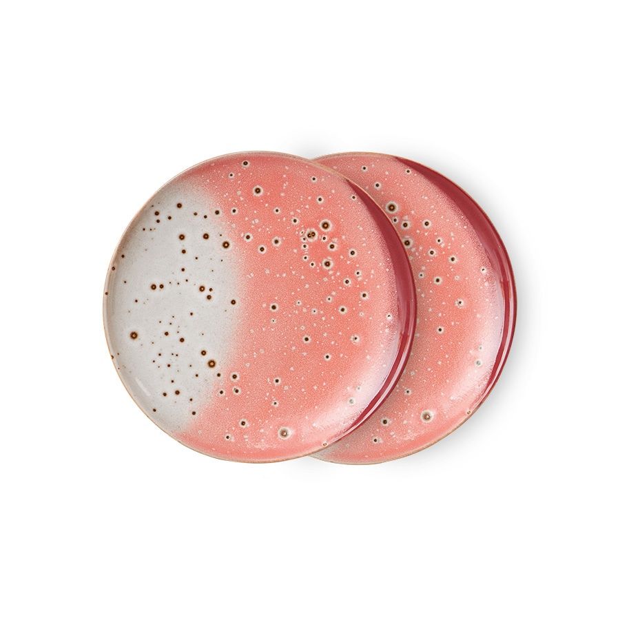 HK Living70s ceramics: dessert plates lychee