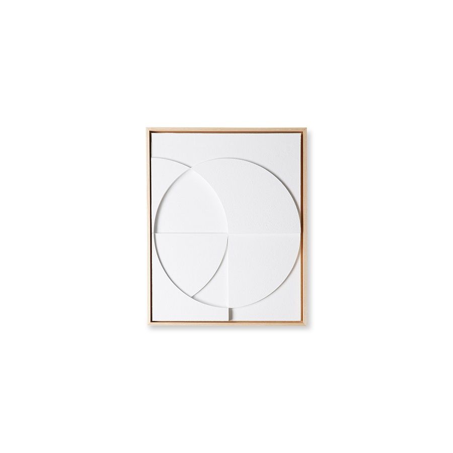 HK Living | Framed relief art panel white c small