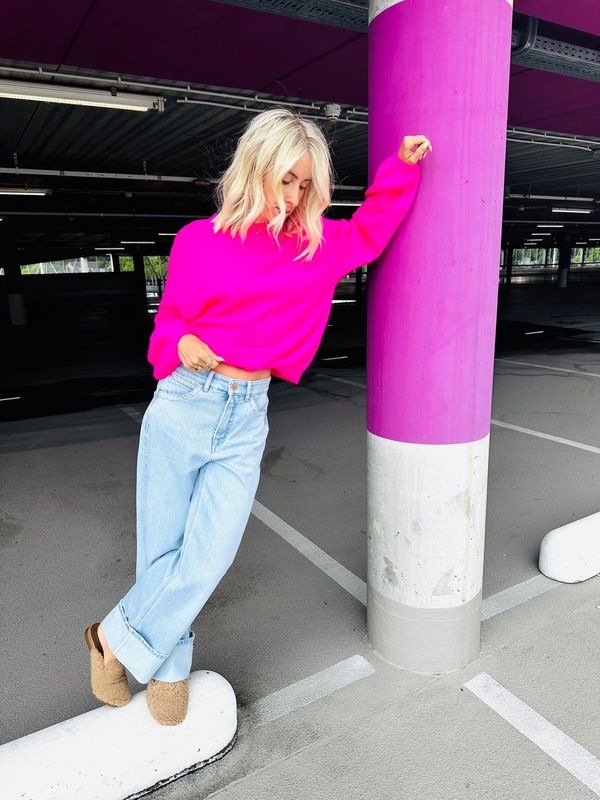 TWINS | Pull col bateau racoon | Neon pink