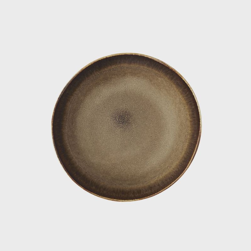 Madam Stoltz Diep bord  bruin D:18x4,5 cm
