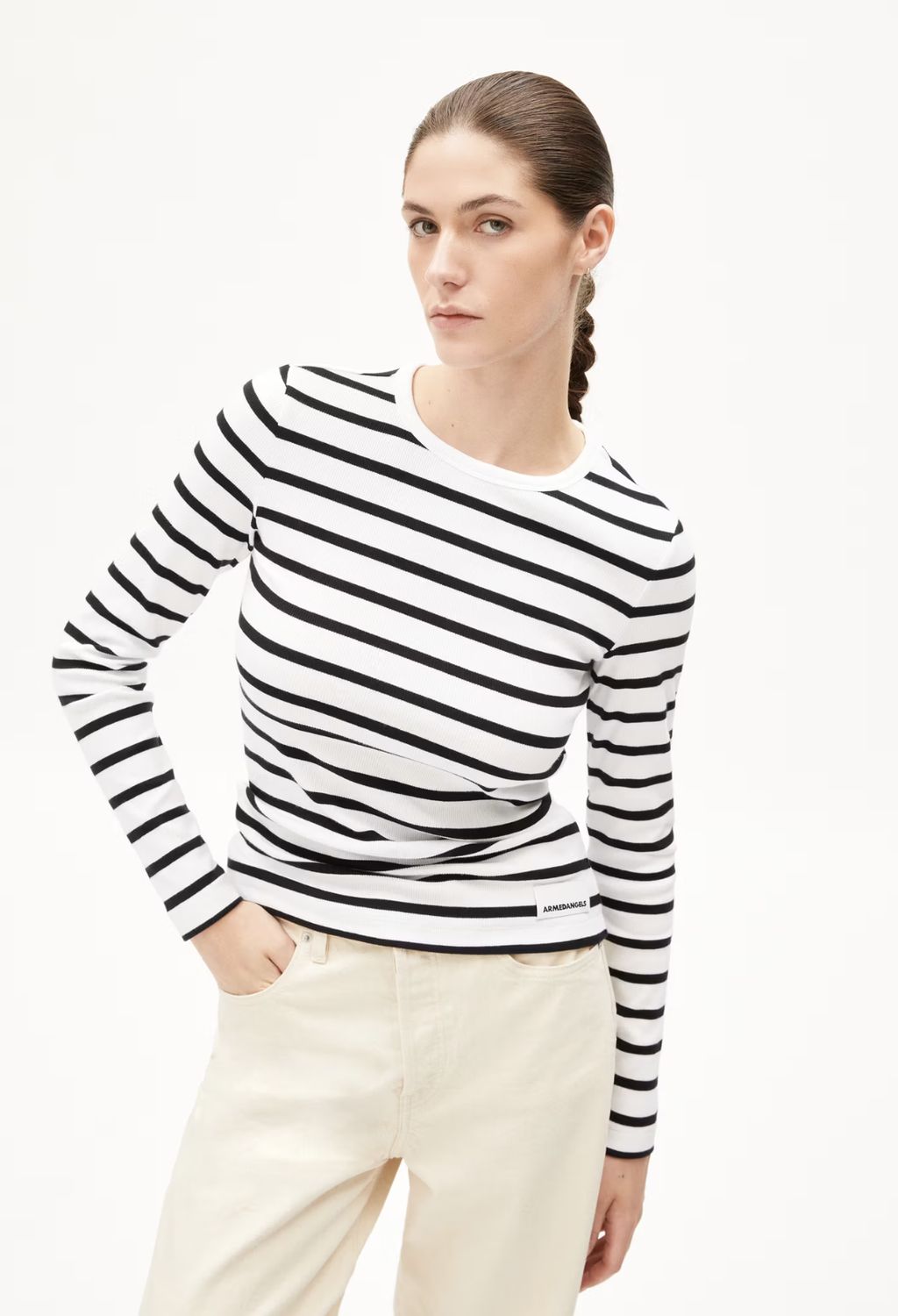 ArmedAngels | Maywee  stripes | White black
