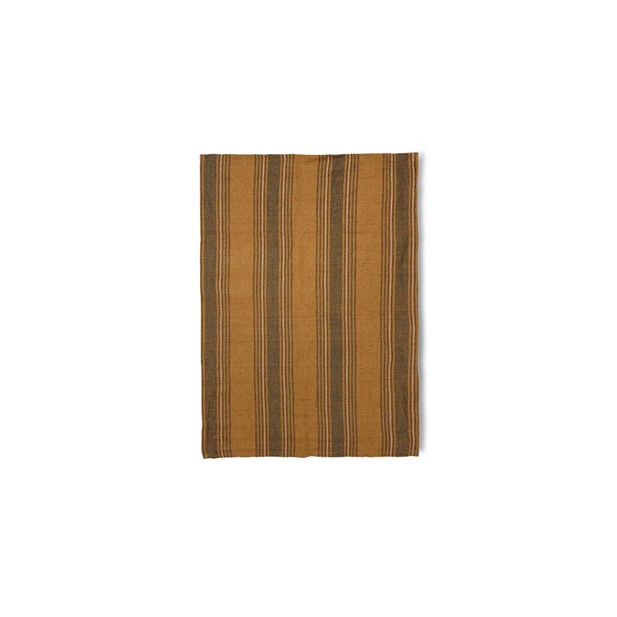 HK Living Vida striped tea towel amber/grey, 50x70cm