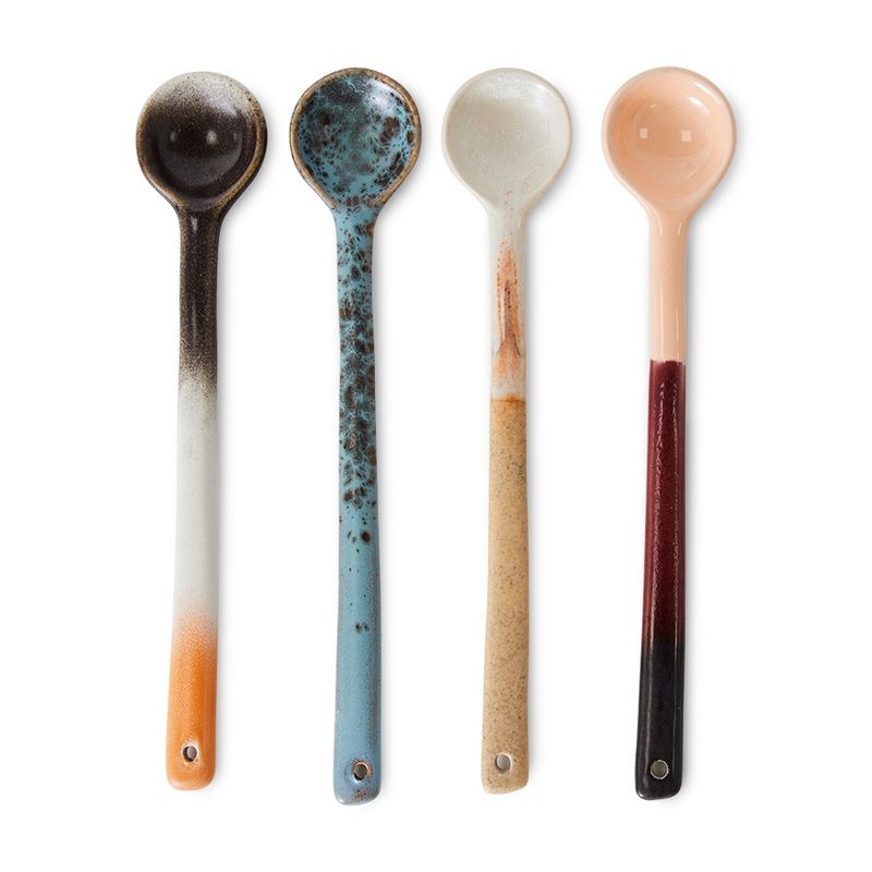 HK Living 70s ceramics: spoons breeze, L, set of 4