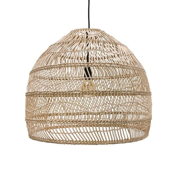 HK Living Wicker pendant lamp ball natural, M
