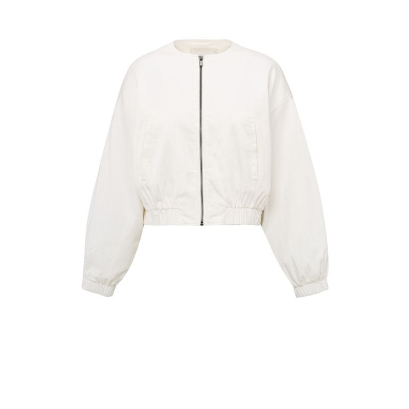 YAYA Geweven bomberjack met rits off white