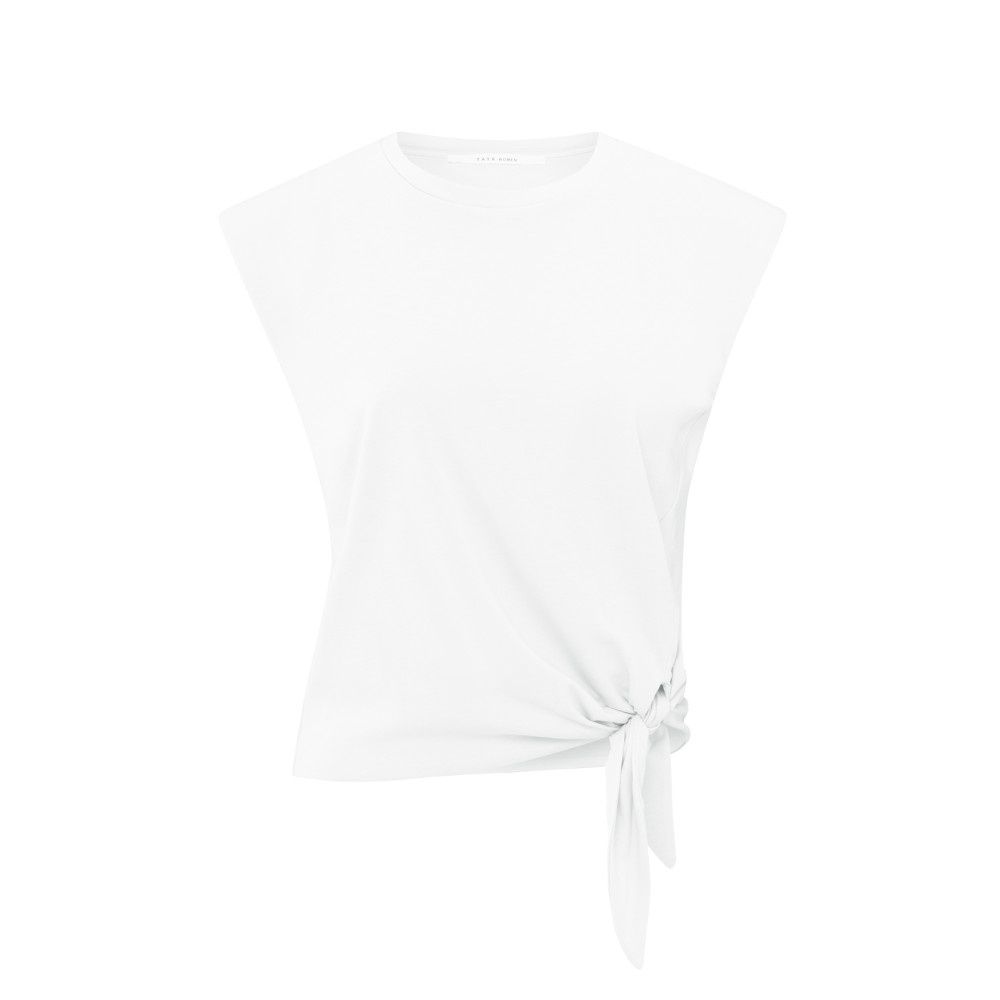 YAYA Mouwloze top met knoopdetail