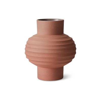 HK Living Handcarved terracotta bulb vase