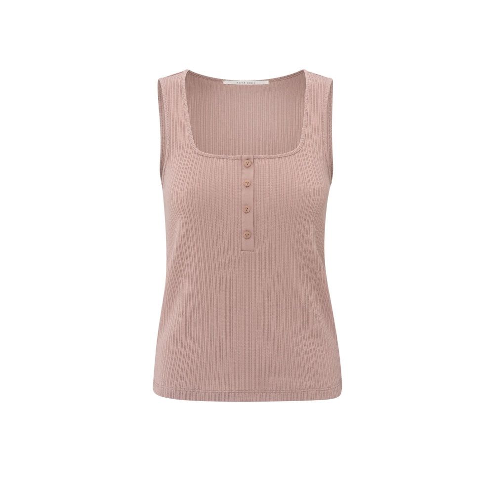 YAYA geribd singlet met knoopsluiting
