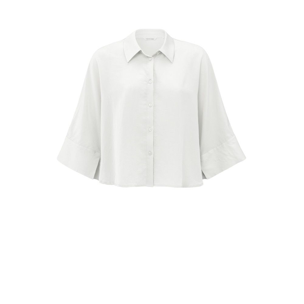 YAYA Korte blouse met wijde mouwen pure wit