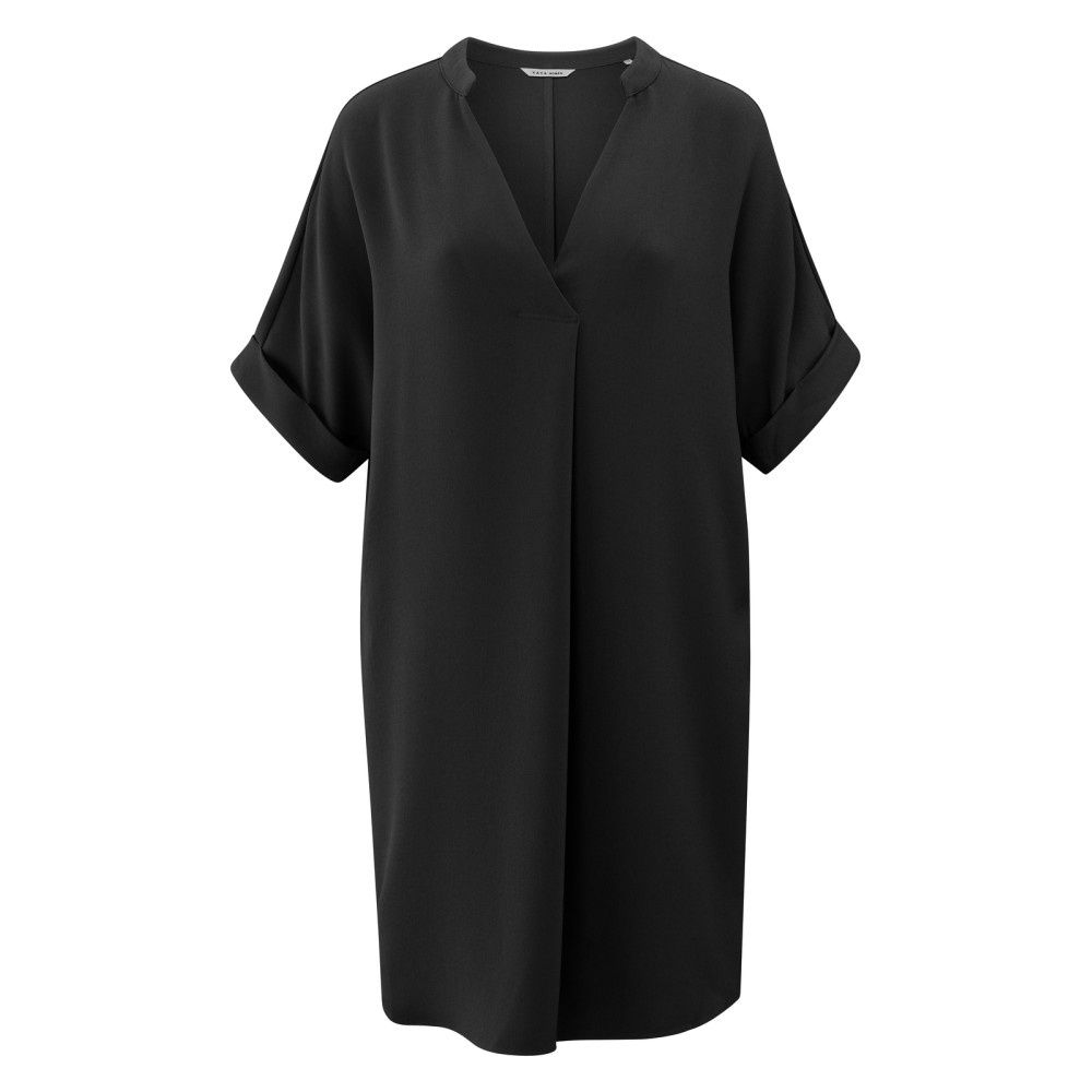 YAYA Flowy dress met V Hals zwart