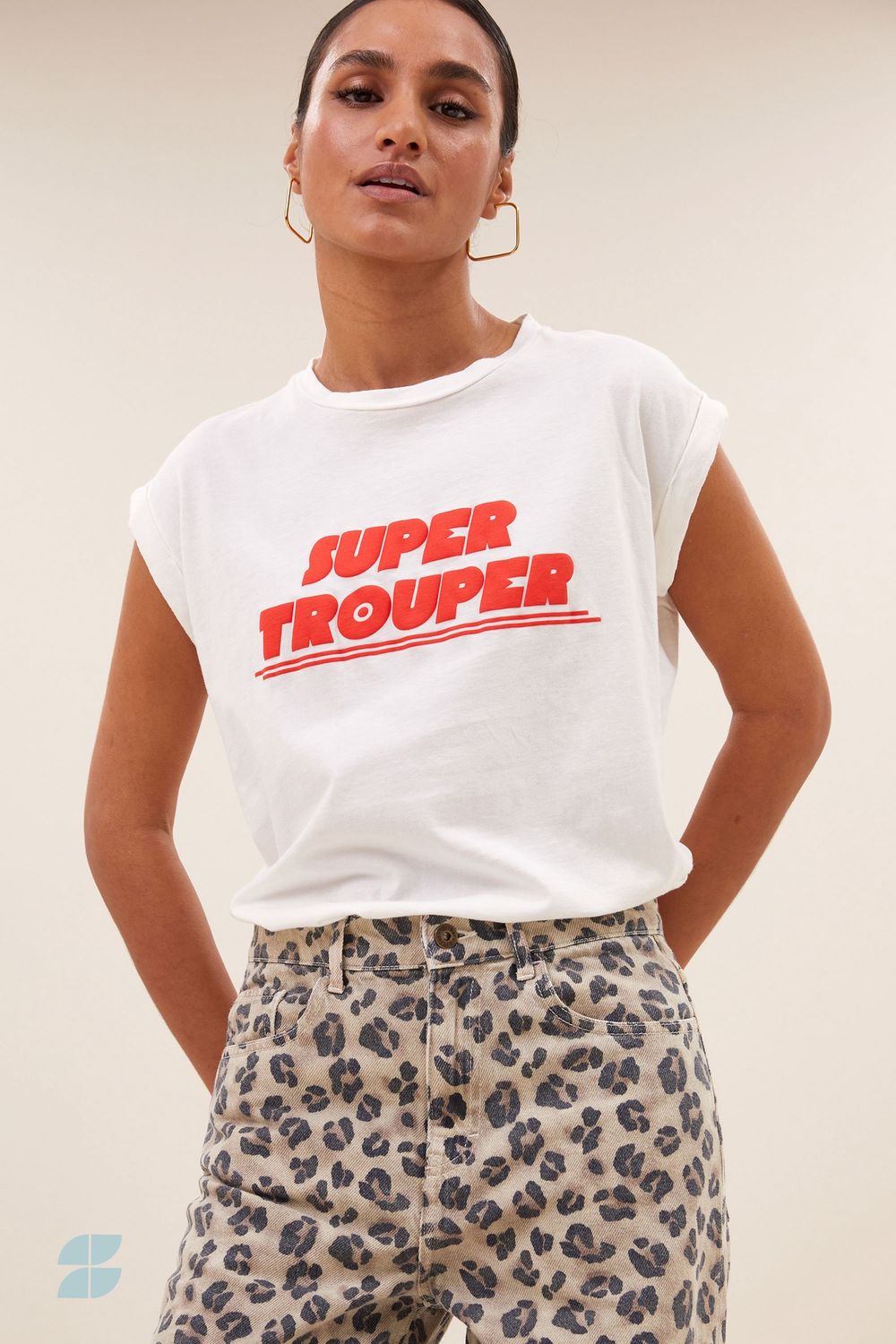 By Bar Thelma super trouper top off white