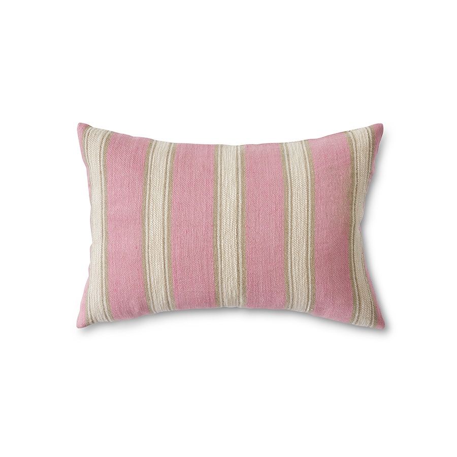 HK Living Woven striped cushion blush 60x40cm