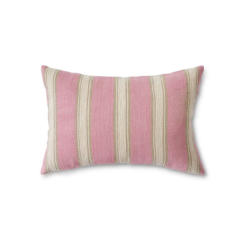HK Living Woven striped cushion blush 60x40cm