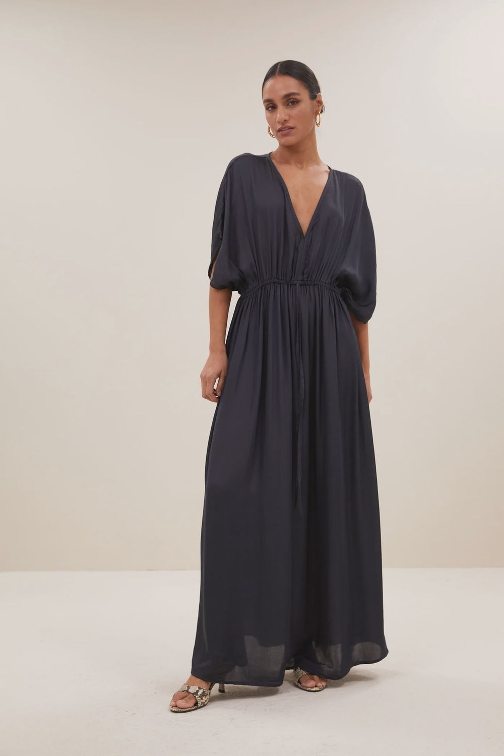 By Bar | Long satin dress | midnight