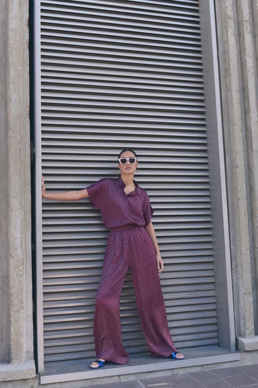 By Bar | Benji lurex pants | Pixel print