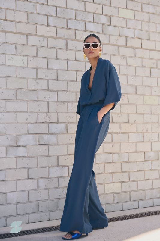 By Bar | Benji viscose pants | Winter blue