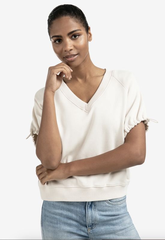 YAYA | Sweatshirt met V-hals en elastische koorden