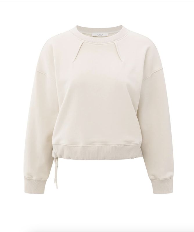 YAYA | Sweater met plooidetails en strikkoord