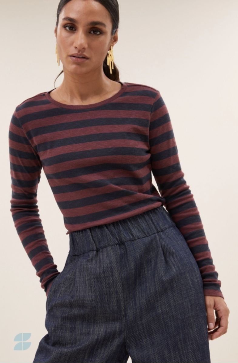 BY BAR | Basic Is big stripe top, merlot